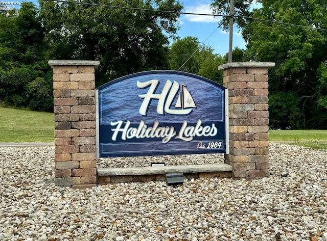 view of community sign