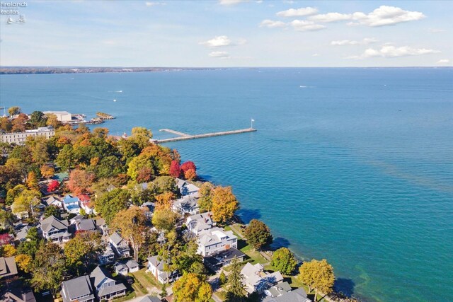 218 Lakefront, Lakeside, OH 43440 - aerial view of residential area featuring a nearby body of water