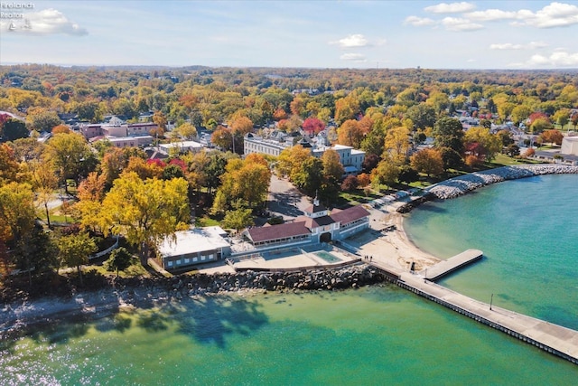 218 Lakefront, Lakeside, OH 43440 - bird's eye view of a nearby body of water and a heavily wooded area