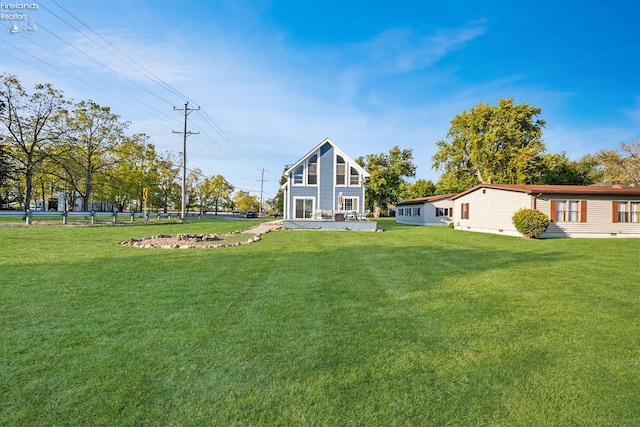 exterior space with a yard