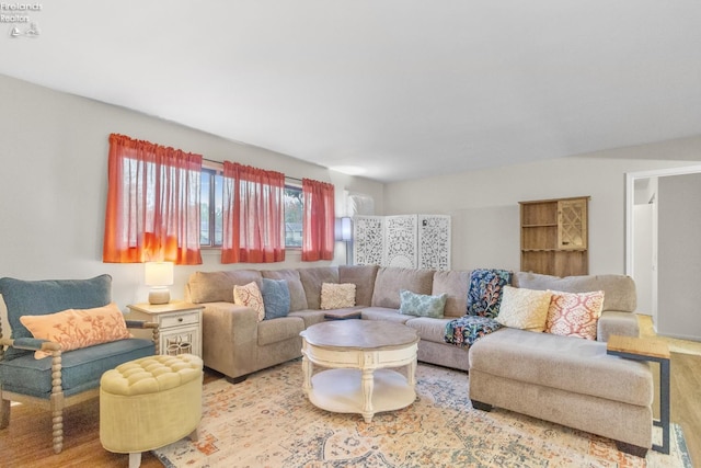 living room featuring light hardwood / wood-style floors