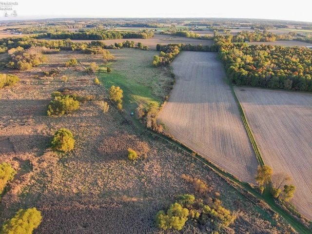 bird's eye view with a rural view