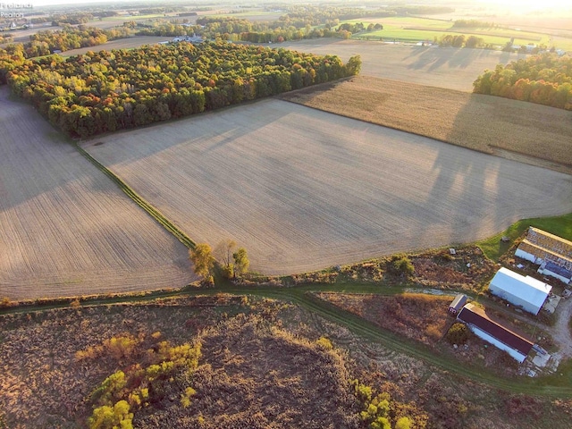 aerial view featuring a rural view