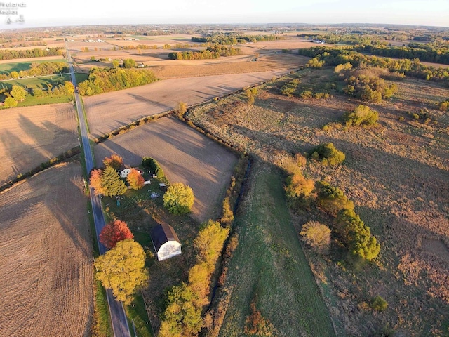 aerial view with a rural view