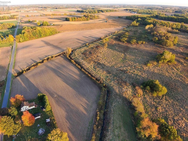 drone / aerial view with a rural view