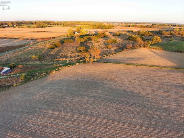 bird's eye view with a rural view