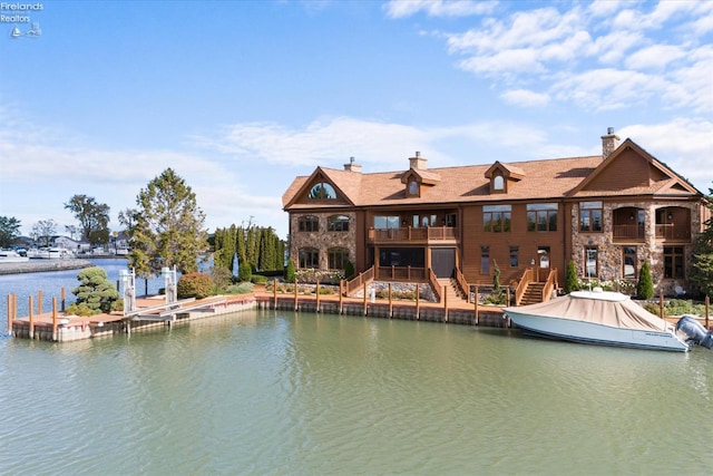 water view featuring a boat dock