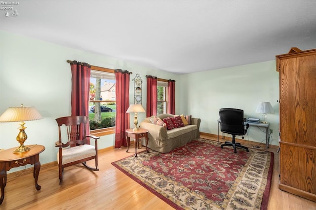 living room featuring light hardwood / wood-style flooring