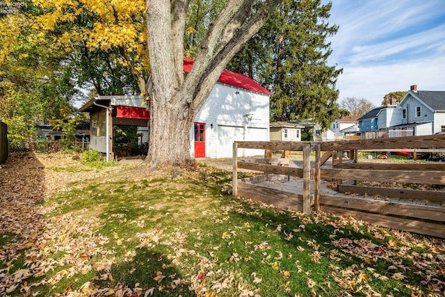 view of yard with a deck