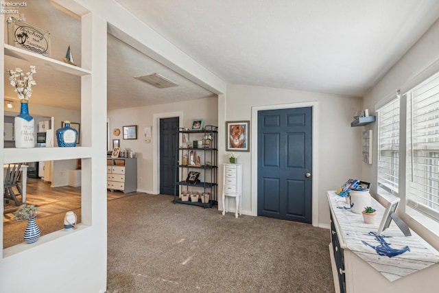 interior space with lofted ceiling