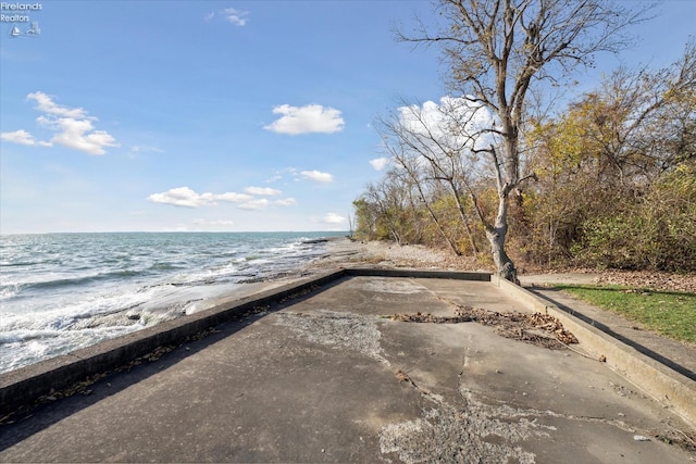 property view of water with a beach view