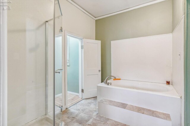 bathroom with independent shower and bath