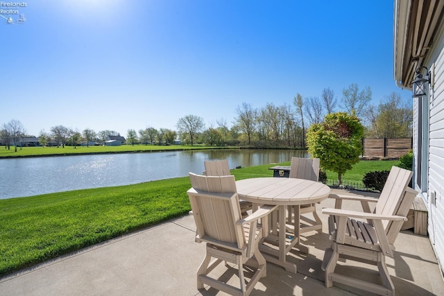 2133 S Harbor Bay Dr, Marblehead, OH 43440 - view of patio / terrace featuring a water view and outdoor dining space