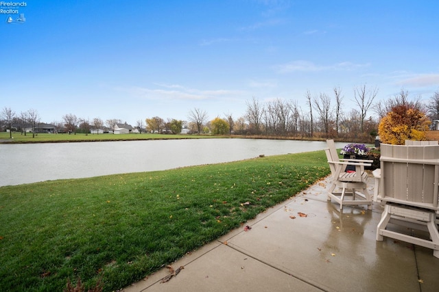 exterior space featuring a water view