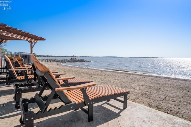 2133 S Harbor Bay Dr, Marblehead, OH 43440 - view of home's community with view of water and beach and a pergola