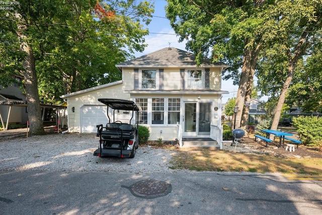 view of front of home featuring a garage