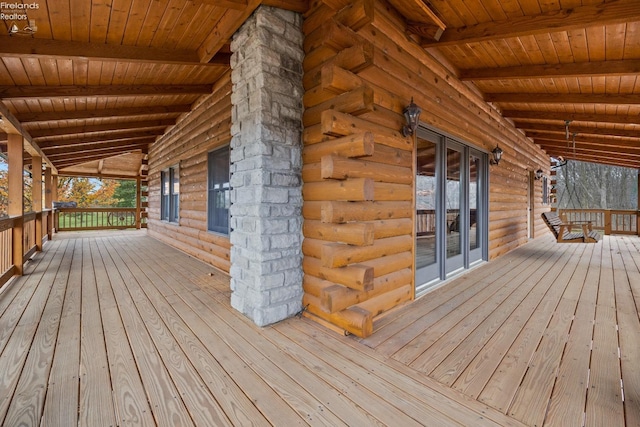 deck featuring french doors