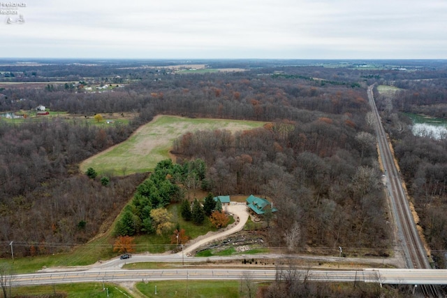 bird's eye view featuring a rural view