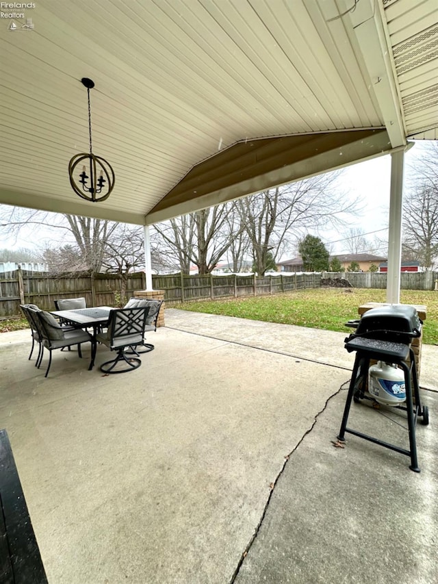 view of patio with a grill