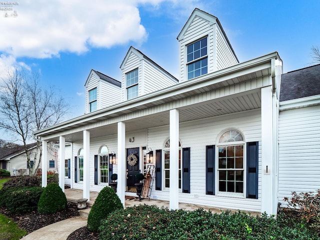 exterior space featuring covered porch