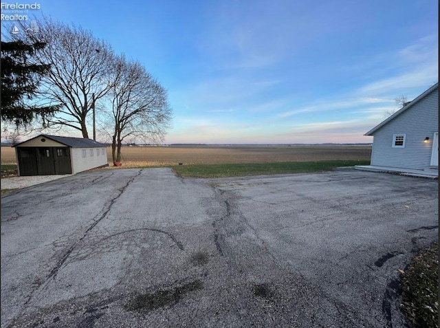 view of road with a rural view