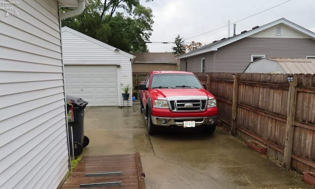 view of garage