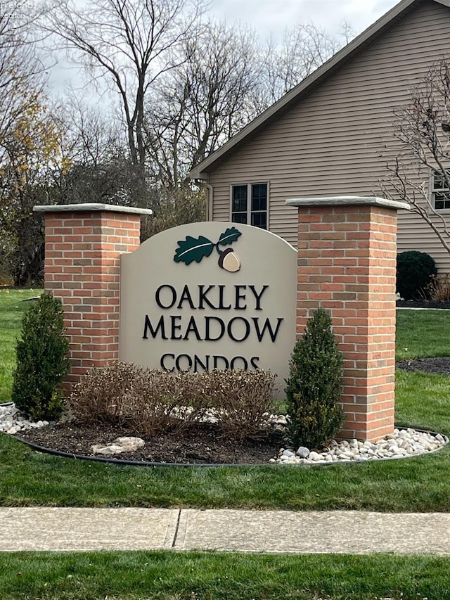 view of community sign