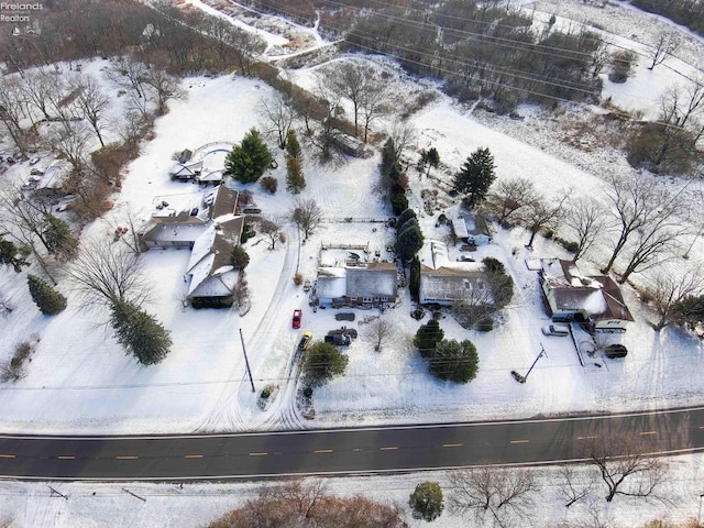 view of snowy aerial view