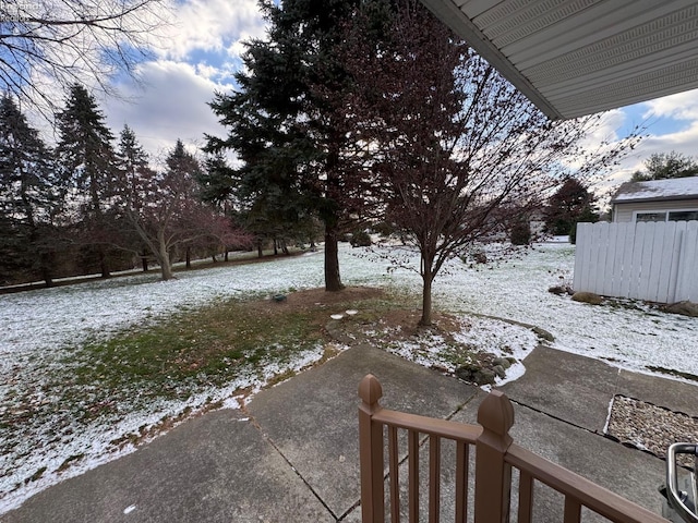 view of snowy yard