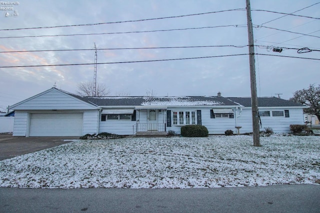 single story home featuring a garage