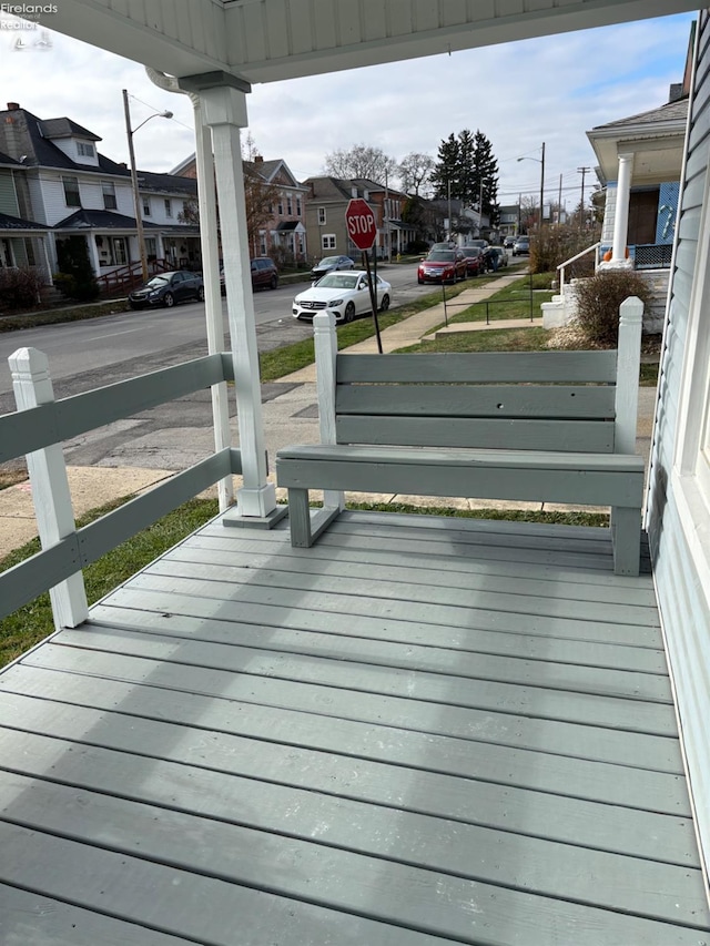 wooden deck with a porch