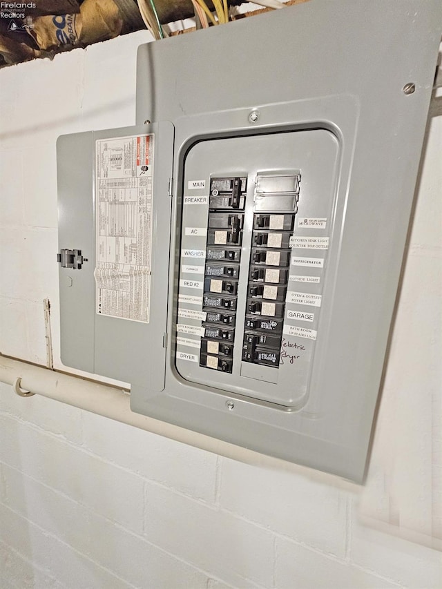 utility room featuring electric panel