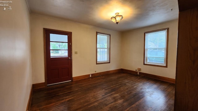 foyer featuring dark hardwood / wood-style flooring