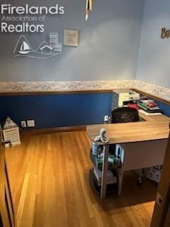 office area featuring wood-type flooring