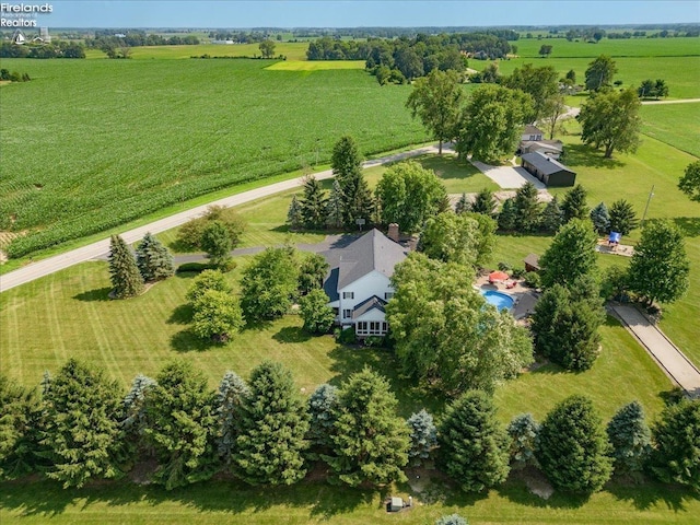 drone / aerial view featuring a rural view