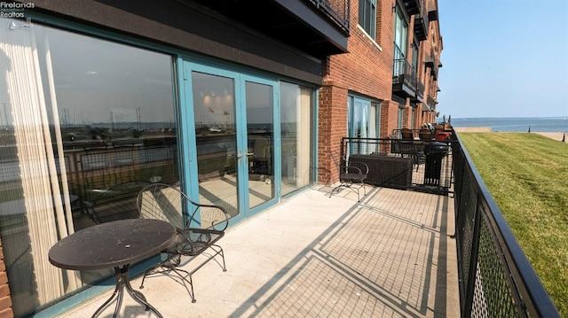 balcony with a water view