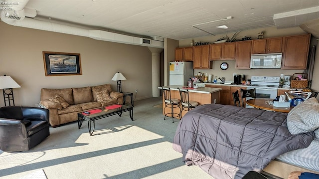 interior space with white fridge