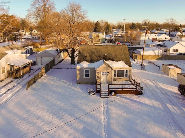 view of snowy aerial view