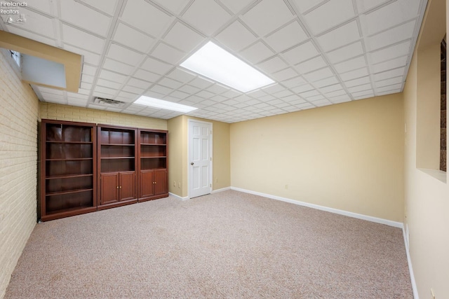 basement with carpet floors