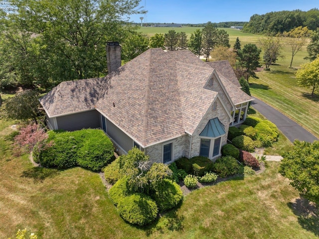 drone / aerial view featuring a rural view