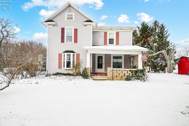 front of property featuring a porch