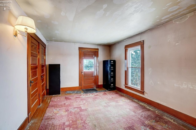 interior space with hardwood / wood-style flooring