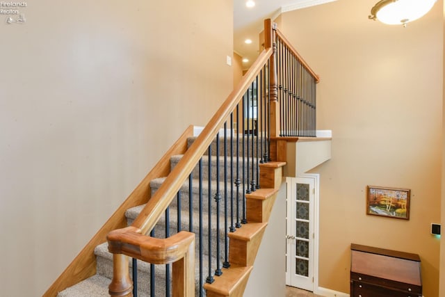 stairway with ornamental molding