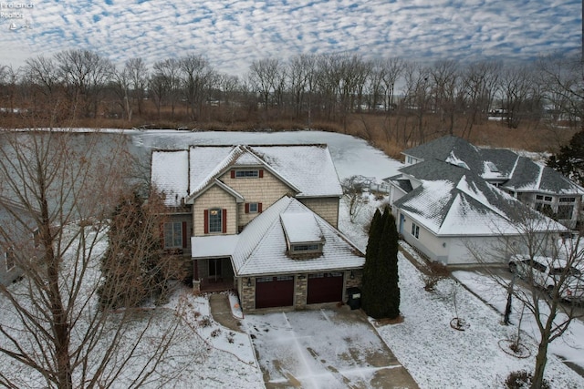 view of snowy aerial view