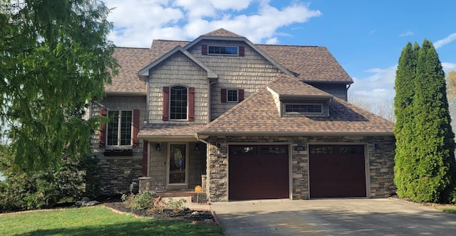 view of front of property featuring a garage