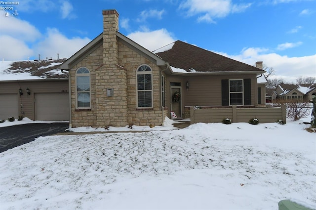 view of front of home with a garage