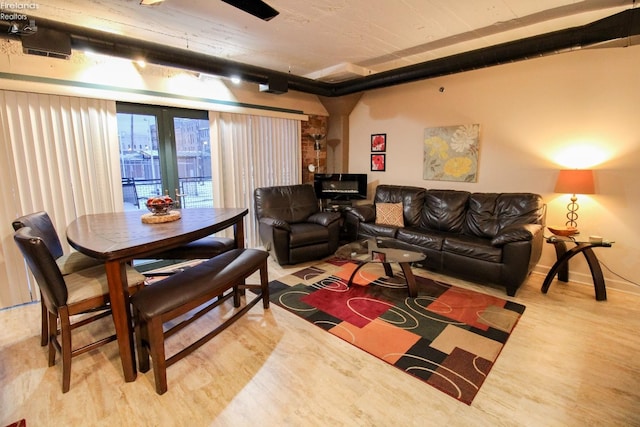 living room featuring wood-type flooring