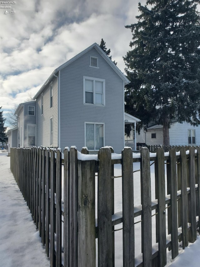 view of snowy exterior