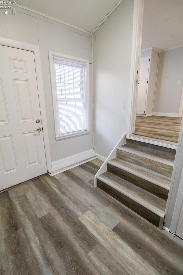 interior space with hardwood / wood-style flooring