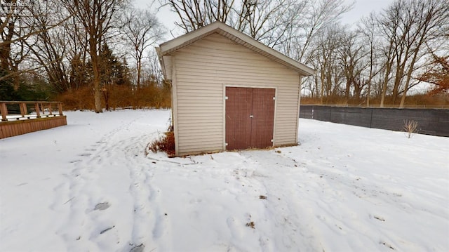 view of snow covered structure